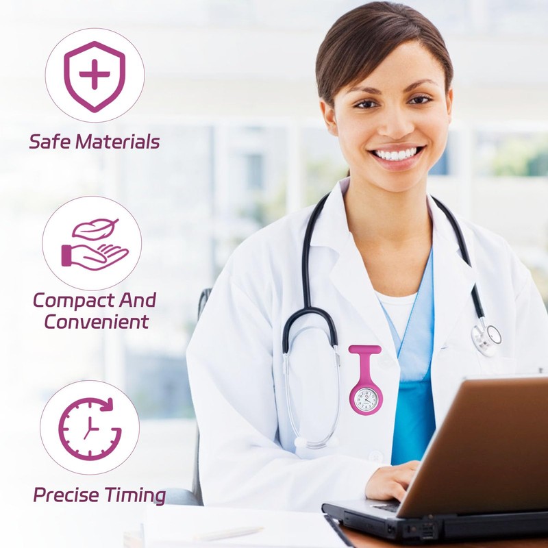 gaubss Nurse Fob Watch with Brooch, Nurses Watches for Women