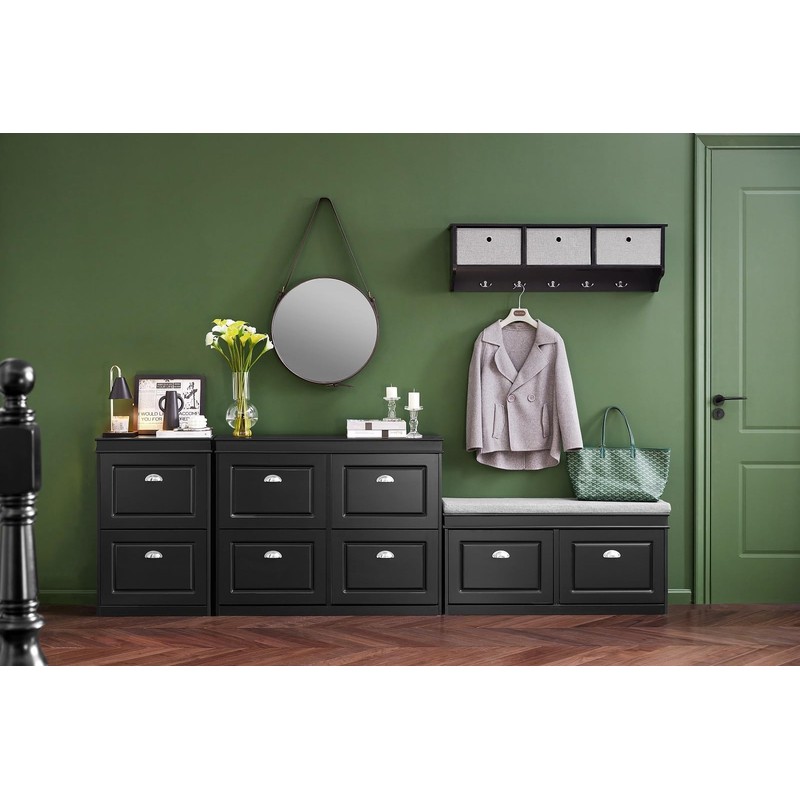 SoBuy Wall Shelf with Hooks, Coat Rack Wall Mount with