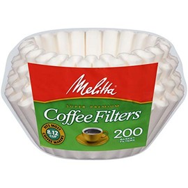 Melitta Basket Coffee Filters, White (8 to 12 Cup) 200 Count (Pack of 24)