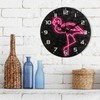 ZZKKO Neon Flamingo Wall Clock Quartz Analog Quiet, 9.5 Inch
