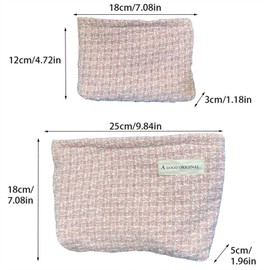 YIGEBIZI 2 Pieces Makeup Bag for Women Large Capacity Cosmetic Bag Travel Toiletry Bag Floral Makeup Pouch for Purse, A-pink