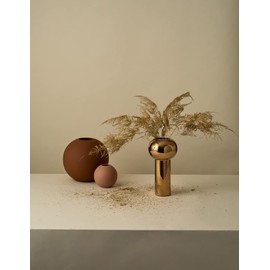 Cooee Design - Vase, Flower Vase - Pillar - Ceramic - Gold - Height 24 cm