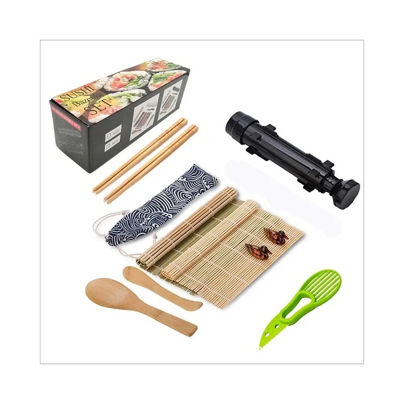 DIY Sushi Maker Set B with Sushi Bazooka, Bamboo Rolling