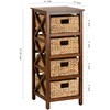 eHemco 4 Tier X-Side End Storage Cabinet with 4 Wicker