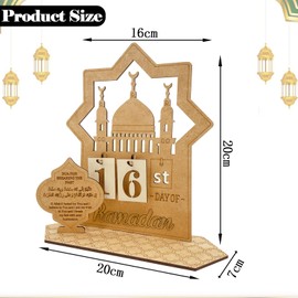 Yskmefun Wooden Ramadan Calendar, 30 Days to Ramadan Countdown Calendar, Ramadan Calendar Children, Eid Mubarak Advent Calendar, for Muslim Ramadan Party, Home Decoration