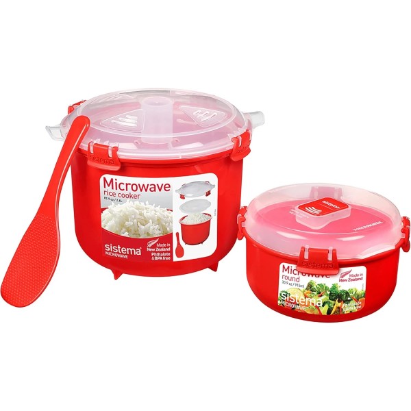 Sistema Microwave Rice Cooker and Steamer Bowl for Vegetables with