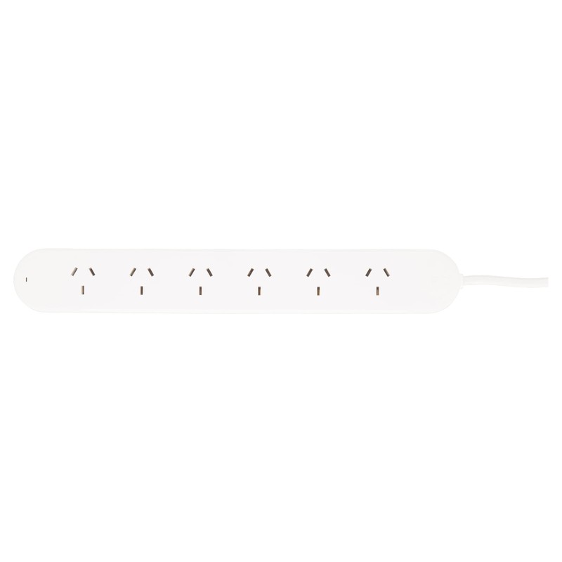 HPM 6 Outlet Surge Protected Powerboard White