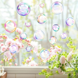 Hikosiya Hyqa069 Electrostatic Sticker, Window Sticker, Bubble, Window, Door, Cupboard, Bathroom, Glass, Cute, Summer, Decorative, Double-Sided, Printed, Can Be Repositioned, Electrostatic Seal