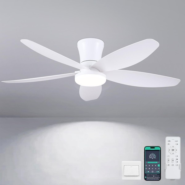 Surtime 42" Ceiling Fans with Lights-Low Profile Ceiling Fan with