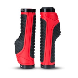 ROCKBROS Bicycle Grip Handle Grip, Double Lock, Easy to Grip, Ergonomic, Anti-Slip Rubber, Shock Absorption, Left and Right Set, Inner Diameter: 0.8 inches (2.22 cm), Cross Bike, Mountain Bike, Cross