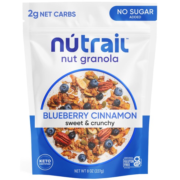 NuTrail Nut Granola Cereal, Blueberry Cinnamon, No Sugar Added, Keto,