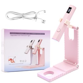 Cordless Mini Nail Lamp LEDSUUEI【Skin-Safe Curing】Portable Handheld UV Light for Gel Nails Rechargeable, Fast Flash Cure LED Nail Dryer for Polish, Nail Strips Salon Home Travel with Stand, Pink