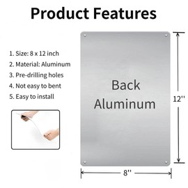 LIZATIC 2pcs Please Do Not Block Driveway Sign - 8 x 12 inch Metal Aaluminum Sign, No Parking Signs for Home Gate, Outside, Garage, Yard, Outdoor and Front Door, UV Protected & Weatherproof, White/Red