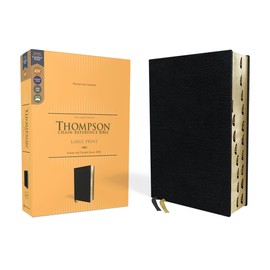KJV, Thompson Chain-Reference Bible, Large Print, European Bonded Leather, Black, Red Letter, Thumb Indexed, Comfort Print