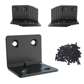 Dayalo Pack of 10 Angle Connectors, Black, 30 x 30 x 40 mm, Beam Angle Wooden Connector, Metal Angle Connector, Stainless Steel Angle Metal Angle 90 Degree, L Shape for Mounting Angle Bracket,