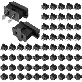 60PCS Christmas Light Male and Female Vampire Plug,SPT-1 Black Gilbert Plug Zip Plug,Slip On Electric Plug for Holiday Lights Party Decoration(Male and Female)