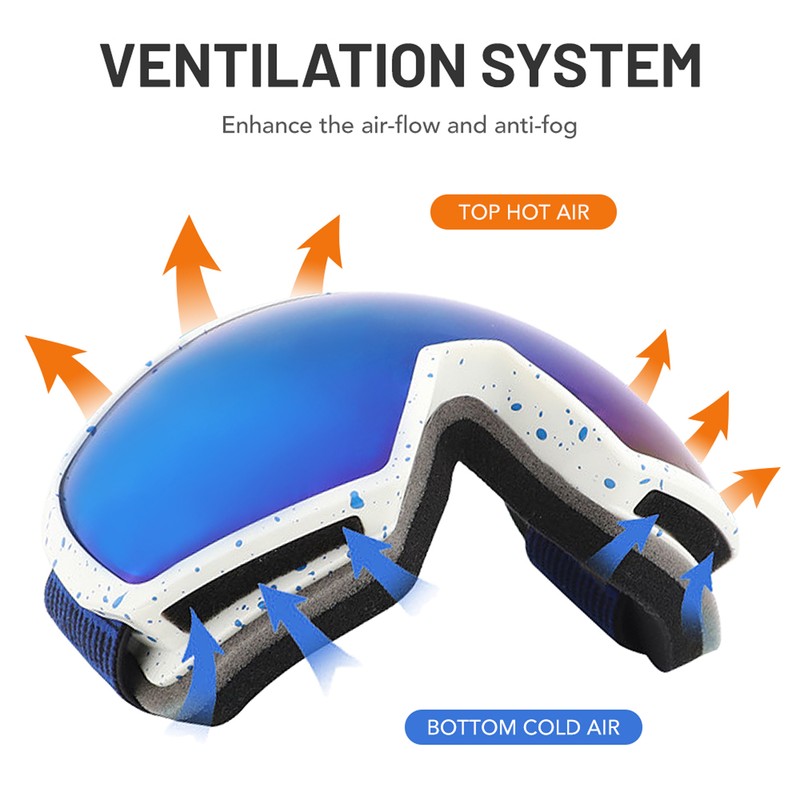 Shock Resistance Ski Goggles for Men Women Anti Fog UV