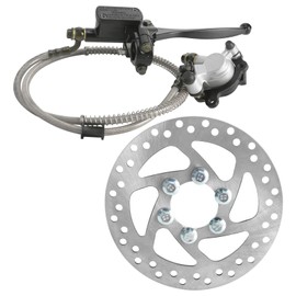 ICONSPORTSS Right Hydraulic Brake Master Cylinder Caliper Assembly & 140mm 6 Stud Brake Disc for 2 Stroke Bicycle Mini Pocket Dirt Bike Gas Scooter ATV Quad Go Kart Rocket Chopper 47cc 49cc