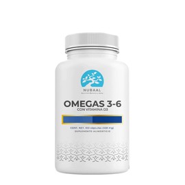 Nubaal Nutrición, Balance y Alma Omega 3-6 de 500mg- Ácidos Grasos Esenciales - Ácidos Grasos DHA y EPA con Vitamina D3 - 100 Cápsulas