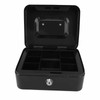 Small Locking Cash Box Portable Double Layers Safe Metal Money