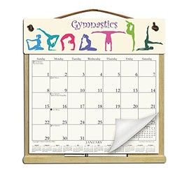 Wooden Refillable Calendar Holder filled with a 2025 calendar and includes an order form page for 2026. We'll include the rest of 2024, too, in case you need it. - GYMNASTICS