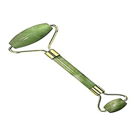 Rodillo de jade natural, rodillo de masaje facial para piel de zona de cuello, cara, nariz y ojos, activa y cuida la piel.                            