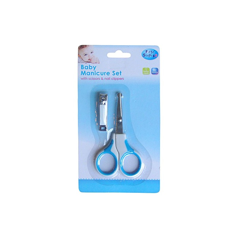 Baby Manicure Set with Scissors and Nail Clippers (Blue)