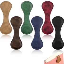 Sayglossy 6 Pcs Leather Magnetic Bookmarks for Appreciation Gifts 4.5"x1.5" Bookmarks Retro Magnetic Markers Book Reading Gift for Thanksgiving Christmas Booklovers Readers(Multicolor)