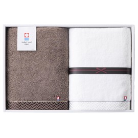 Imabari Towel, Bath Towel, Imabari, Gift Box, Highest Quality, Super Thick, Premium (1 Bath Towel + 1 Mocha) Towel Set, Present, Moving, Greetings, Baby Shower, Wedding Gift, Cotton, Fluffy, Stylish,