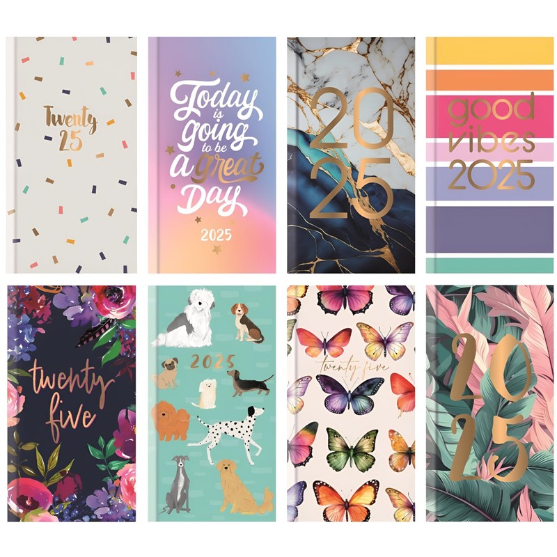 2025 Diary Slim Size Week to View Diaries Full Year