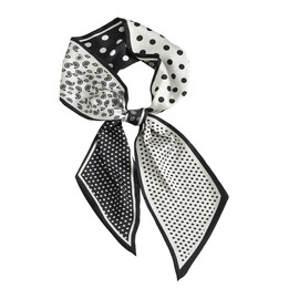 Leimdu Skinny Headband Handbag Ribbon Silk Feeling Hair Scarf for Women Girls Neckerchief,59x5.1 inch (SJ-Black)