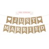 Pre-Strung Just Married Banner - NO DIY - Gold Glitter