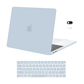 MOSISO Compatible with MacBook Pro 13 inch Case 2022, 2021, 2020-2016 M2 M1 A2338 A2251 A2289 A2159 A1989 A1708 A1706, Plastic Hard Shell Case & Keyboard Cover Skin & Webcam Cover, Baby Blue
