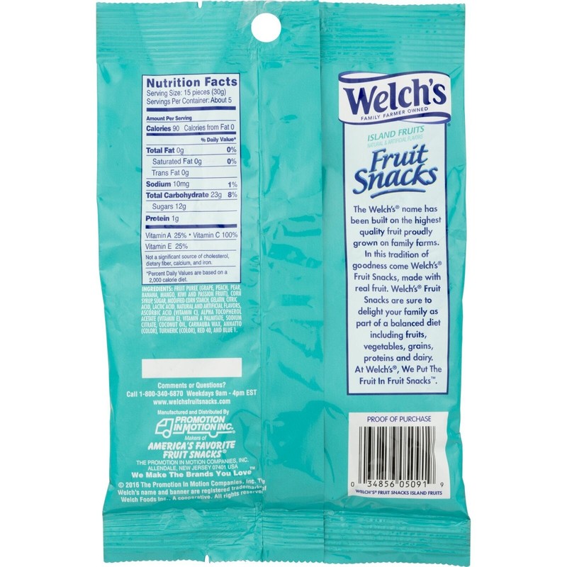 Welch's Fruit Snacks, Mixed Fruit, 5-Ounce Bags (Pack of 12)
