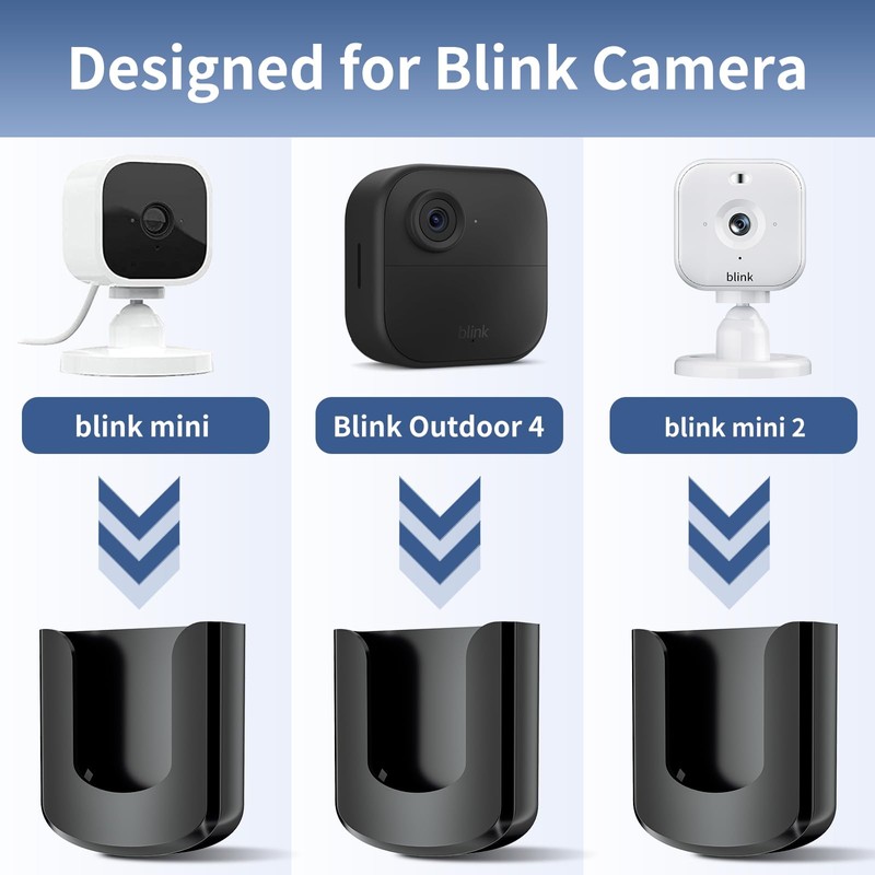 3 Pack Blink Camera Wall Mount Brackets - No-Drill Adhesive Or Screw Installation For Indoor/Outdoor