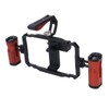 Aluminum Alloy Detachable Dual Wooden Handles Phone Cage for Cellphone