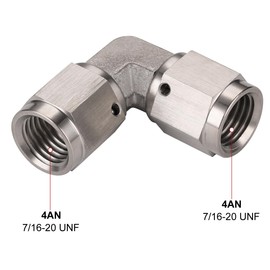 Podavelle 4AN Female to 4AN Female 90 Degree Swivel Stainless Steel Coupler Connector Fitting Adapter
