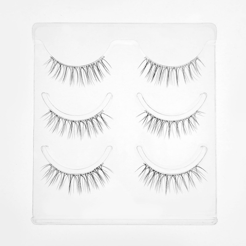 CLEAREYELASH Natural 3D 3D Matsueku False Eyelashes 3 Pairs (S01