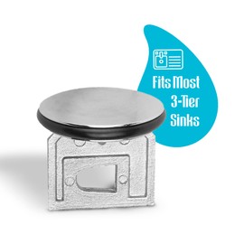 STEADYKLEEN - Twist Waste Drain Valve Plunger with O Ring, Valve Drain Stopper for 3-Tier Sink Twist Waste Drain, Must-Have Replacement Accessory for 3 Compartment Sink Repair.