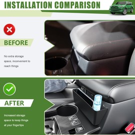 Qyebbk Center Console Organizer for 2010-2024 Toyota 4Runner Hanging Armrest Box Storage Tray for 4 Runner Interior Accessories(Center Console Hanging Armrest Box/Fit 10-24)