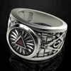 PikaLF Masonic Ring for Men, Crystal Triangle Masonic Freemason Ring,