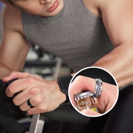 XSDSLS 8 Pieces Stainless Steel Rings Spinner Rings for Women Men Vintage Silver Black Twisted Chain Rings Set Anti Stress Rings Wedding Ring Engagement Rings for Women Men Width 54-70, Stainless