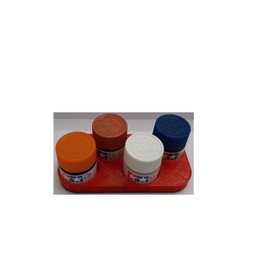 Farbhalter mit rutschfester Unterseite - geeignet für Tamiya Farben - Lochdurchmesser 35 mm (4-Sitzer)