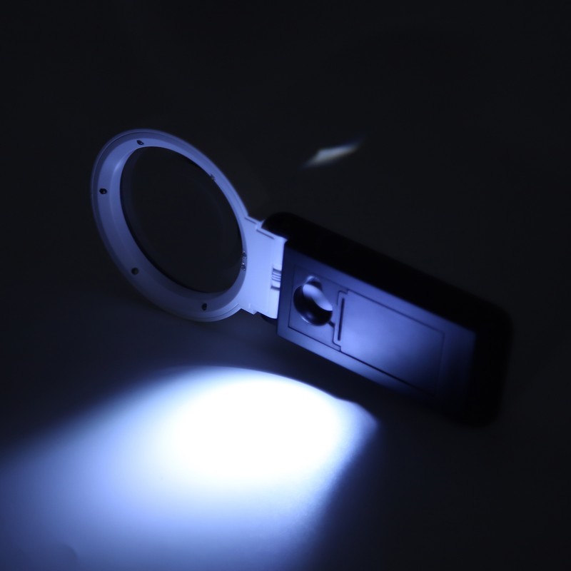 TH‑7018A Multifunctional Magnifier with LED Light Handheld Foldable Magnifying Glass