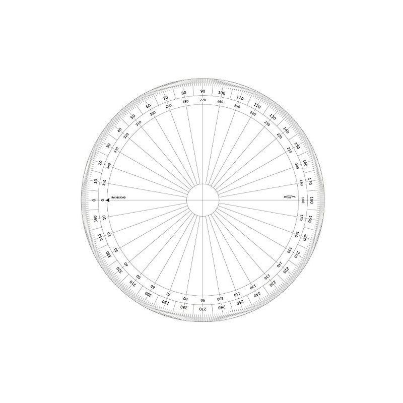 Graphoplex gx130d Full Circle Protractor Clear