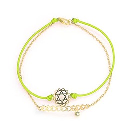 NKlaus 19 cm Chakra Bracelet 925 Silver or Silver Gold-Plated with Natural Gemstone Women Girls Chakra Bracelet Chain, Sterling Silver