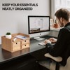 KIRIGEN Desk Organizer with 3 Drawers - Wood Drawer Storage