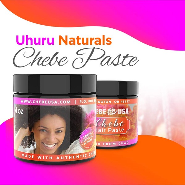 Uhuru Naturals Chebe Paste - Organic Hair Blooming Treatment Formula - Promotes Keratin Development For Teens Men & Women (16 ounce)