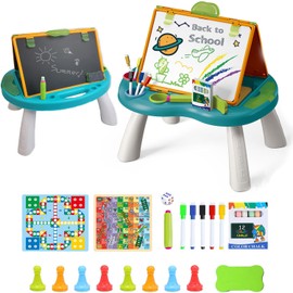 Easel for Kids, Tabletop Art Standing Easel Double Magnetic Drawing Board with Painting Accessories, Birthday Christmas Gift for Boys and Girls