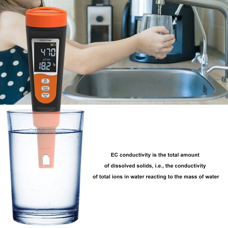 Water Quality Tester Pen High Accuracy TDS EC Meter Portable
